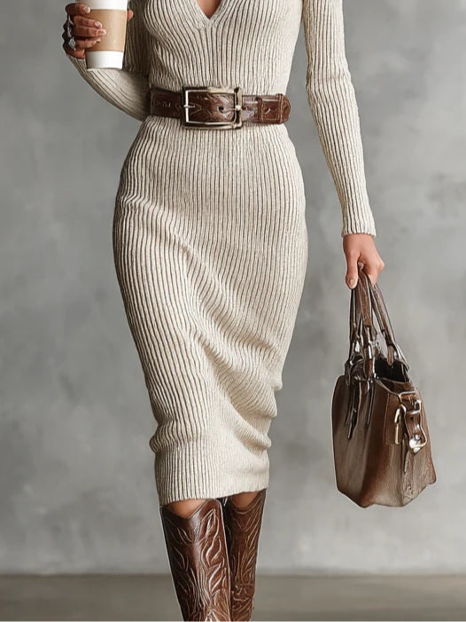 Clara ║ Robe en tricot à col montant