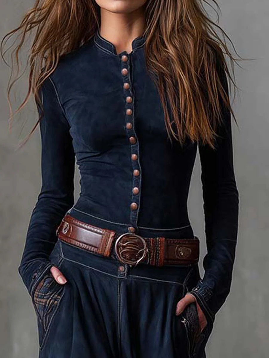 Azucena ║ Robe maxi en daim avec ceinture