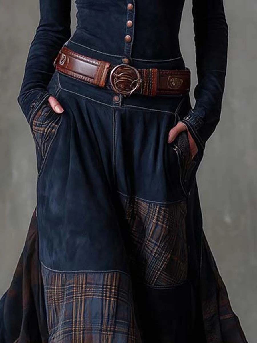 Azucena ║ Robe maxi en daim avec ceinture