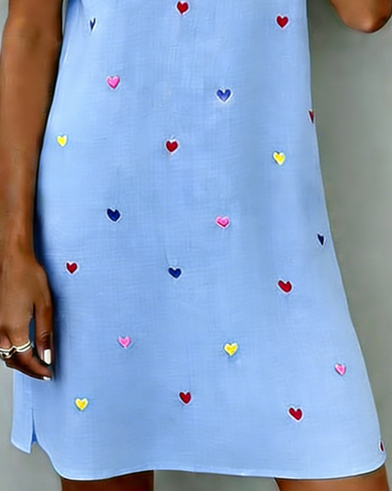 Éloïse™ | Robe Élégante Cœurs à Col V