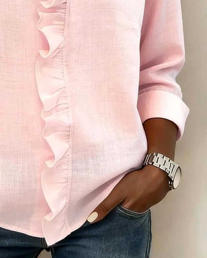 Chiara | Blouse avec décolleté en V et volants délicats