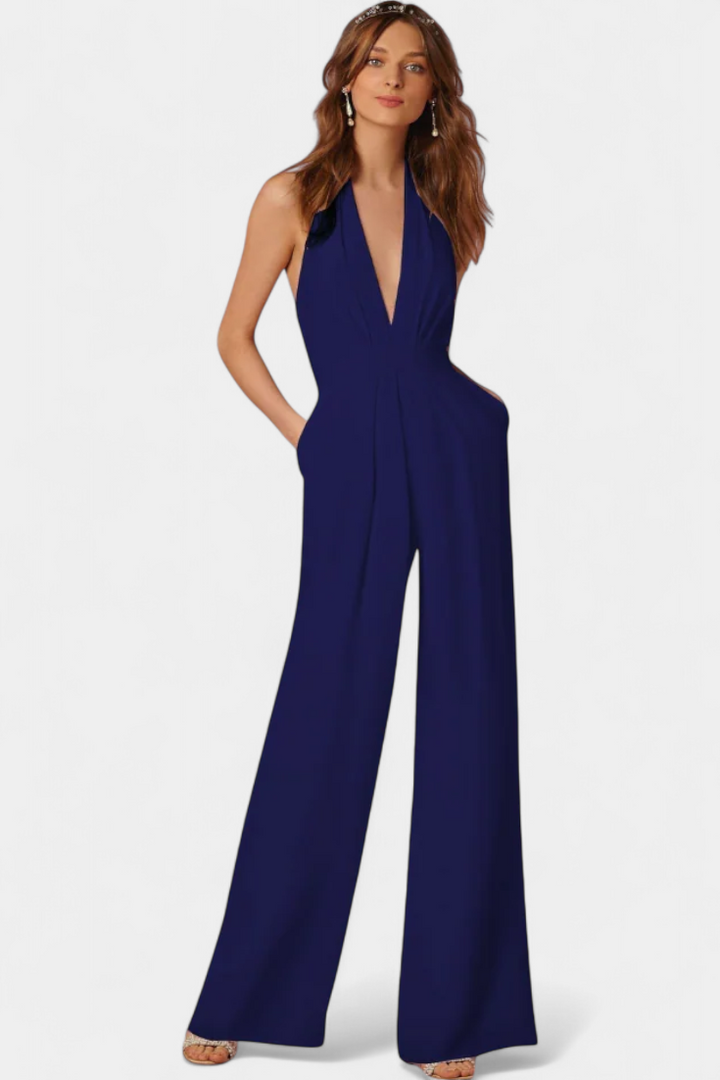 Lila Combinaison à Jambes Larges et Silhouette Élancée