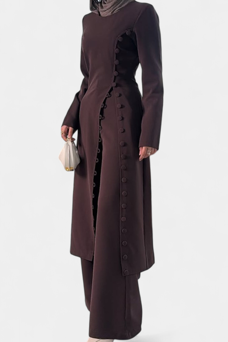 Melissa Ensemble Décontracté Boutonné en Tissu Léger