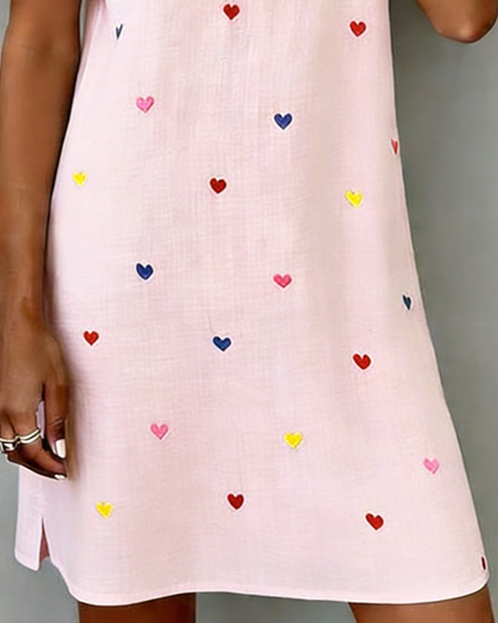 Éloïse™ | Robe Élégante Cœurs à Col V