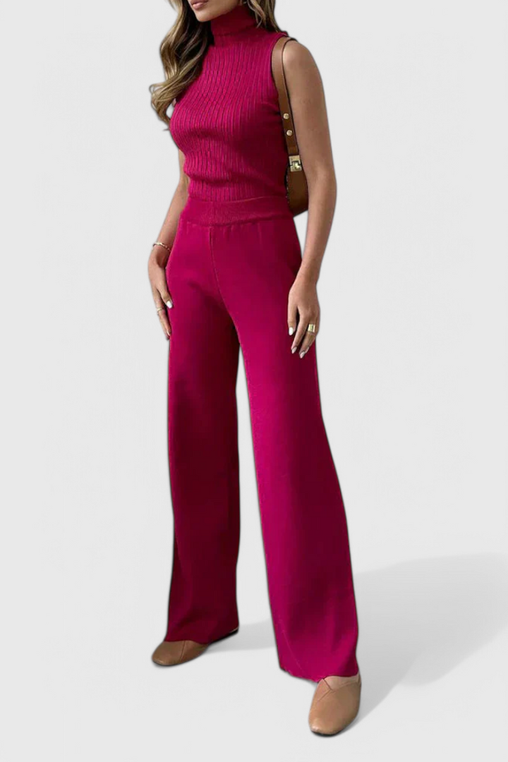 Mahalia Ensemble 3 Pièces en Tricot Doux à Coupe Élégante