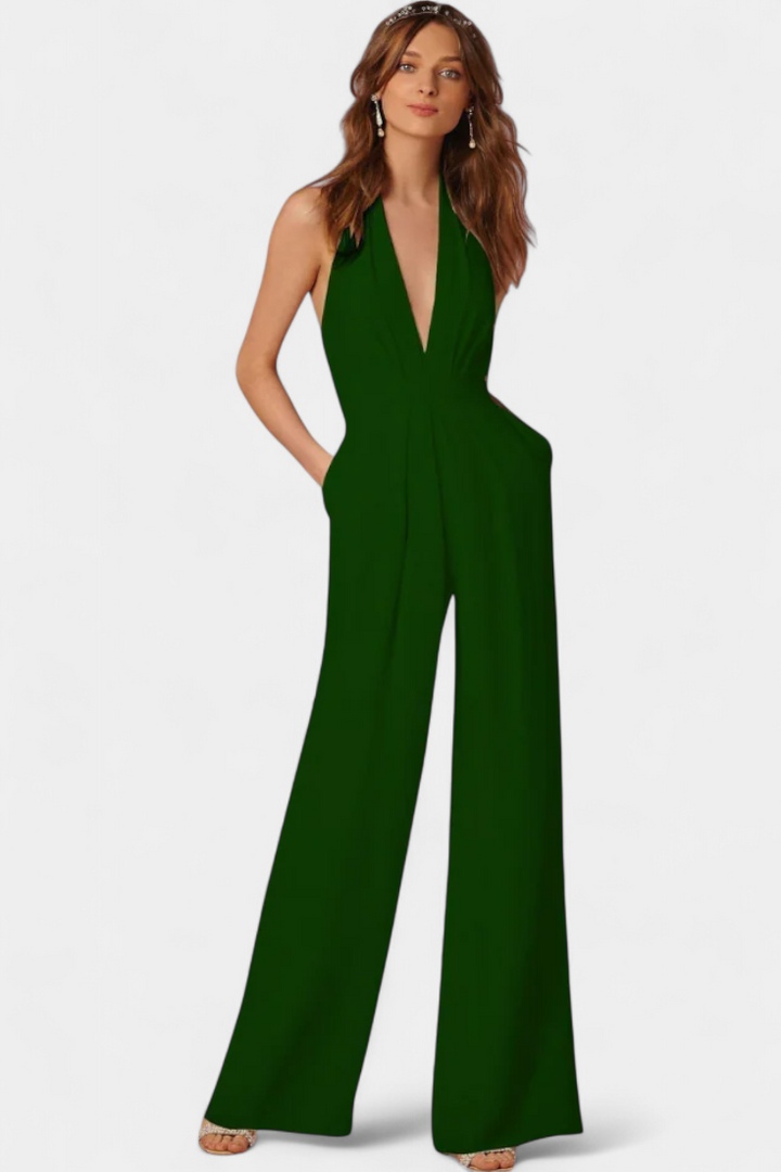 Lila Combinaison à Jambes Larges et Silhouette Élancée