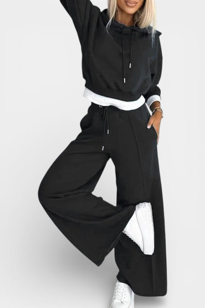 Tiziana Ensemble Deux-Pièces Confort Oversize à Capuche et Pantalon Taille Haute