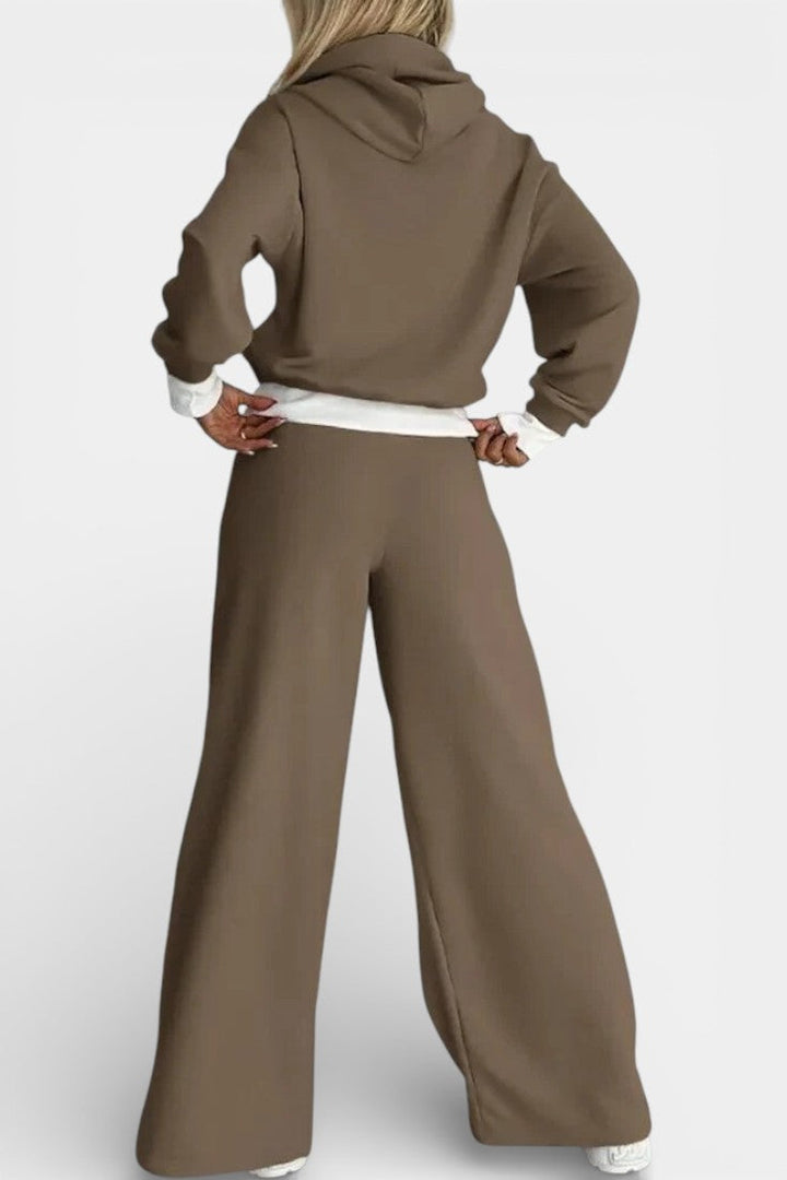 Tiziana Ensemble Deux-Pièces Confort Oversize à Capuche et Pantalon Taille Haute