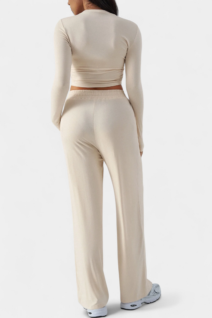 Celaen Ensemble de Yoga en Viscose à Coupe Élastique et Col Rond