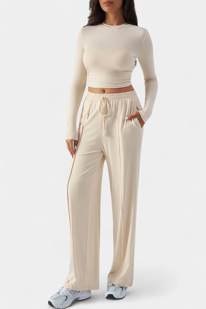 Celaen Ensemble de Yoga en Viscose à Coupe Élastique et Col Rond
