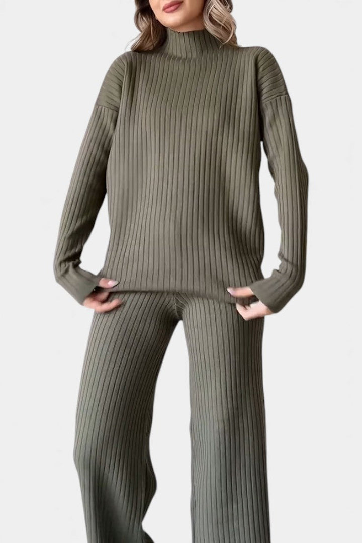 Florisse Ensemble Décontracté Chic en Maille avec Fente