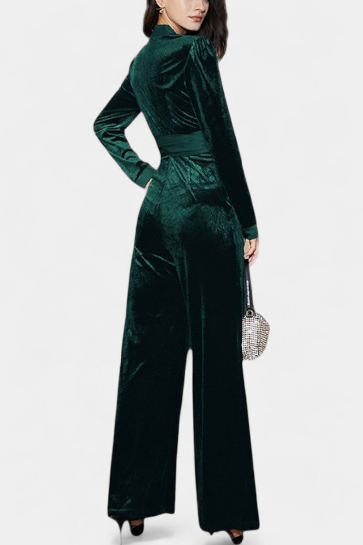 Henrietta Combinaison Élégante à Taille Haute et Jambe Large