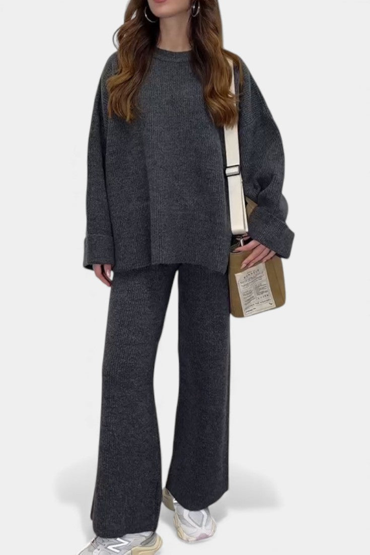 Quirina Ensemble Décontracté Col Rond & Pantalon Fluide
