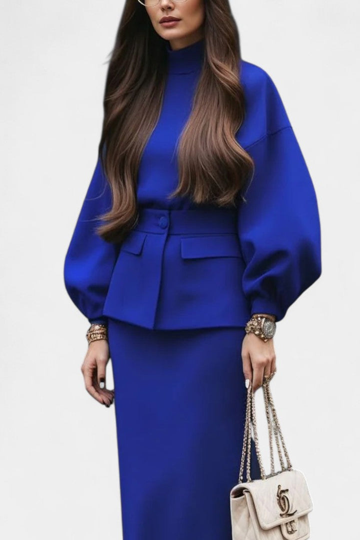 Nieves Ensemble Tailleur Midi Élégant Structuré