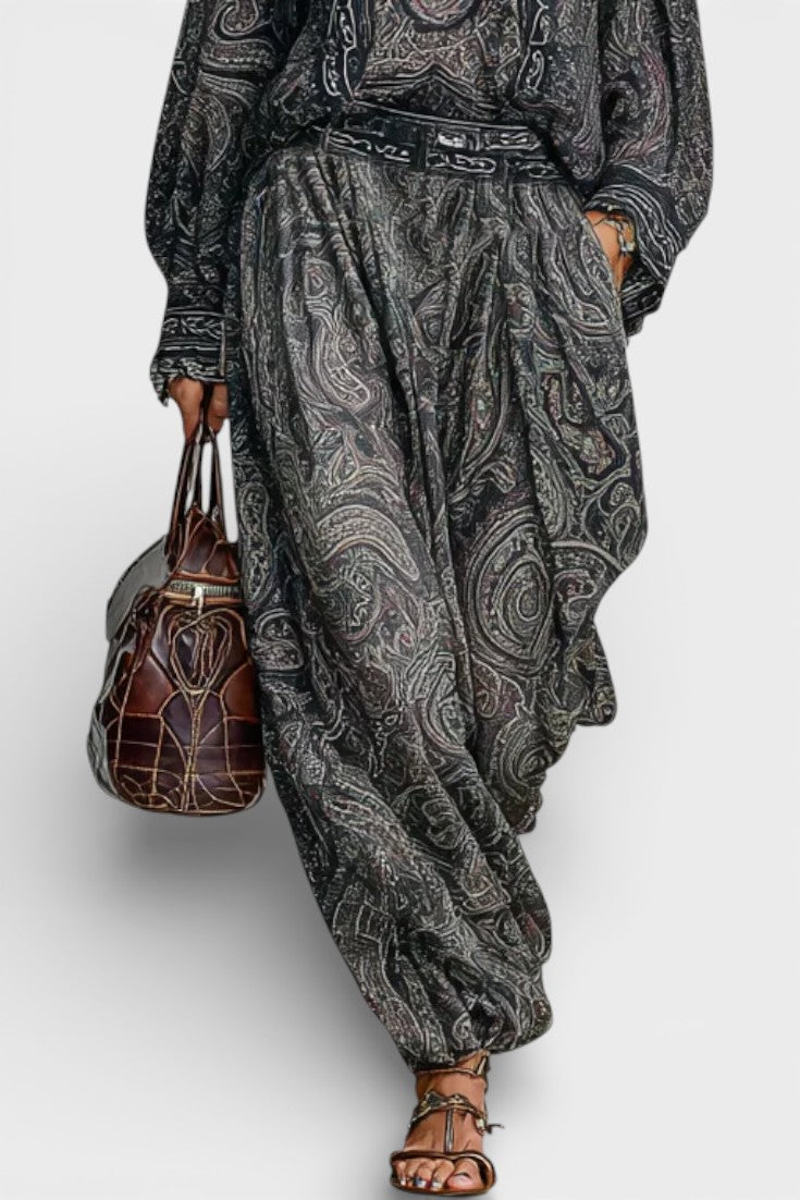 Lydie Ensemble Deux Pièces Imprimé Paisley Vintage