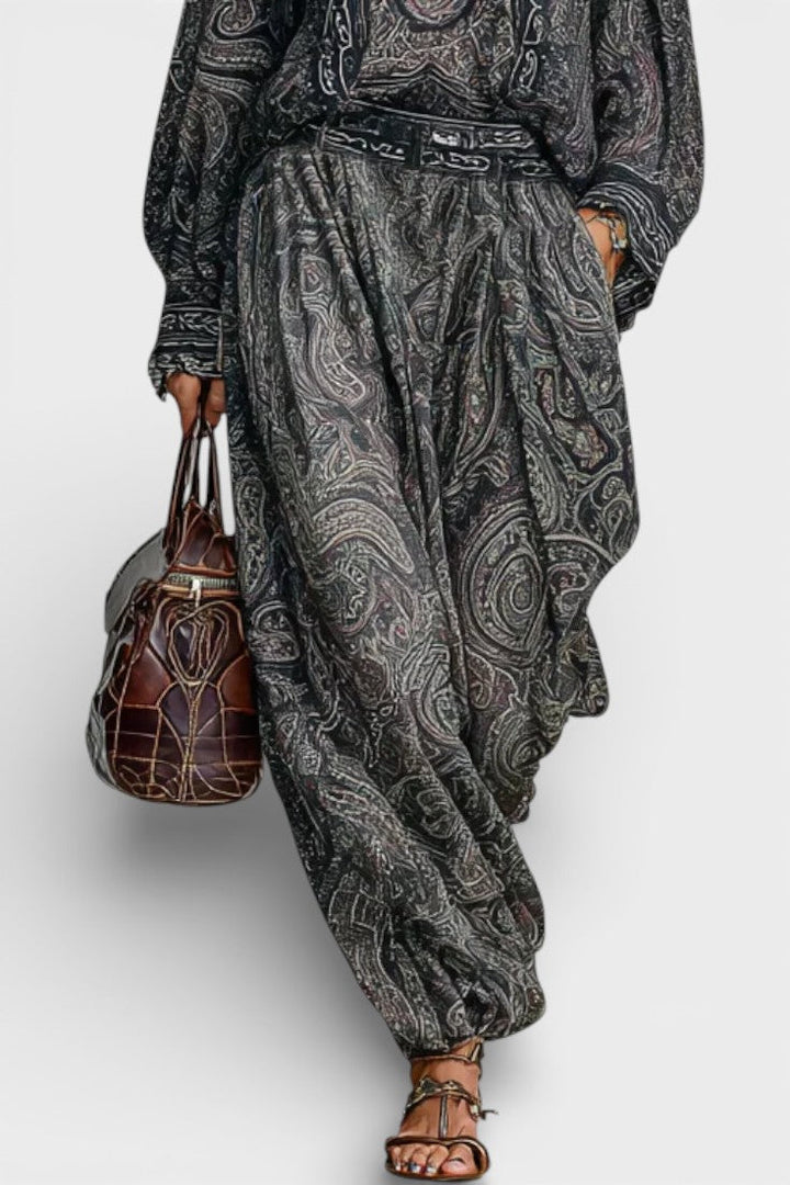 Lydie Ensemble Deux Pièces Imprimé Paisley Vintage