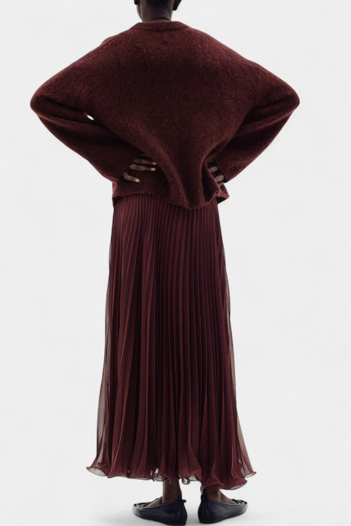 Gia Ensemble Oversized à Pull et Jupe Midi Ajustée