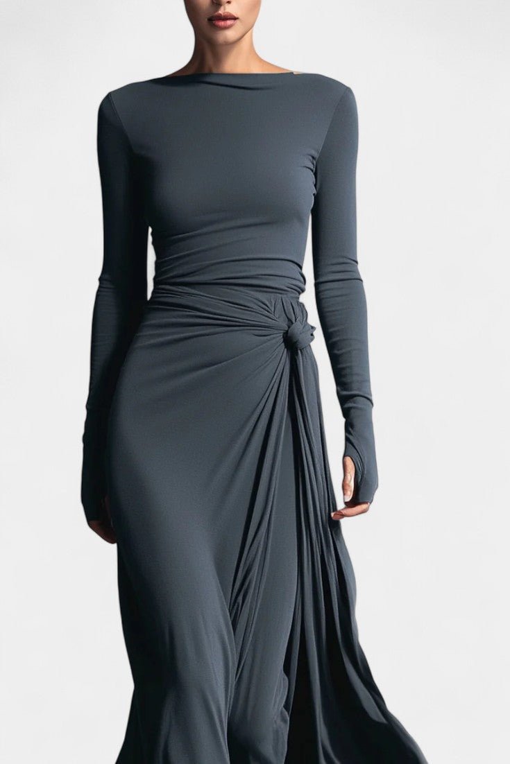Armelle Robe Longue Portefeuille Nouée