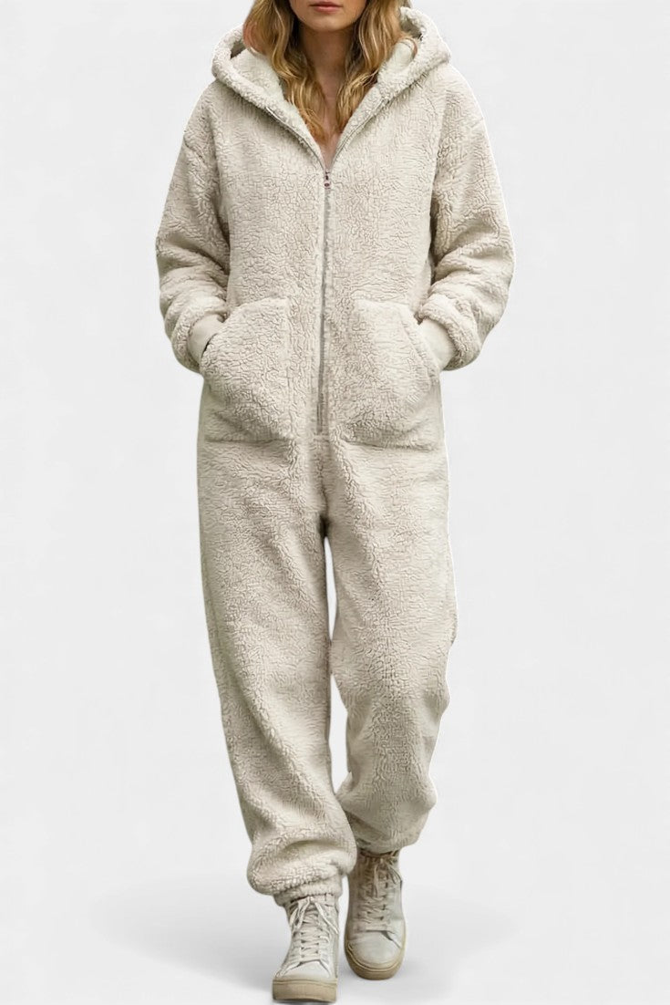 Émérance Combinaison en Peluche à Capuche et Zip