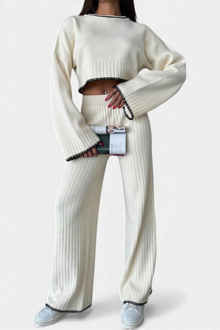 Iléna Ensemble Tricoté Minimaliste Deux Pièces