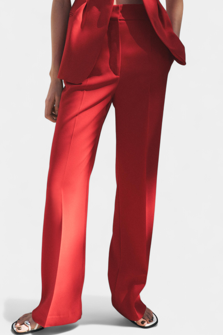 Carlen Ensemble Gilet Ceinturé et Pantalon Jambe Large