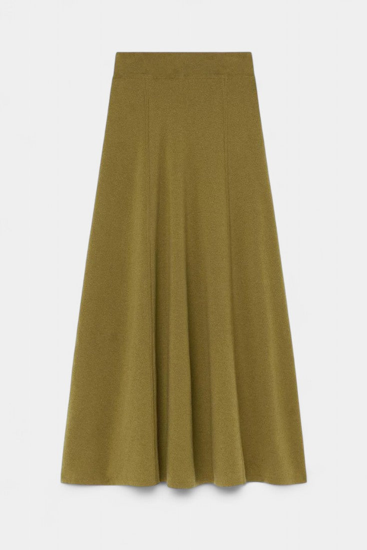 Patricia Ensemble Pull Col Montant et Jupe Maxi à Texture Côtelée