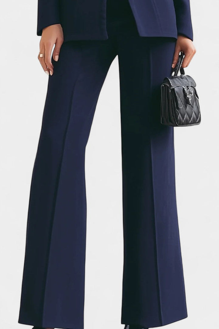 Elisabetta Ensemble Deux Pièces à Col Montant et Pantalon à Jambe Large