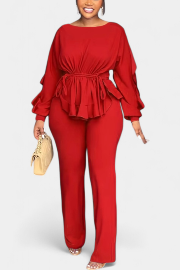 Charmed Ensemble Volanté à Taille Ajustable et Pantalon Ajusté