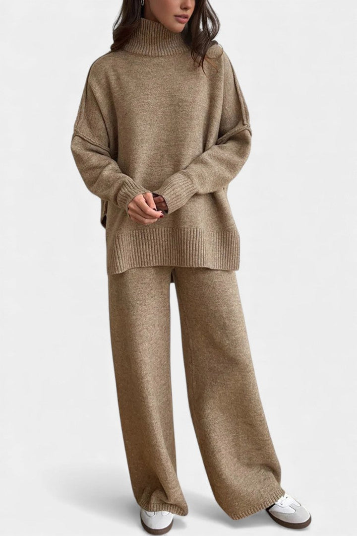 Xylia Ensemble Tricoté Col Roulé & Pantalon Ample
