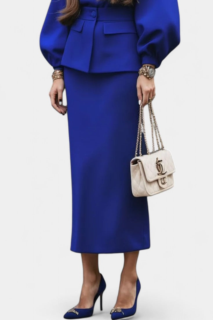 Nieves Ensemble Tailleur Midi Élégant Structuré