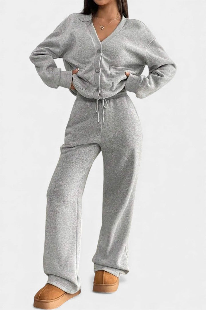 Vellina Ensemble Décontracté Veste Cardigan & Pantalon Large