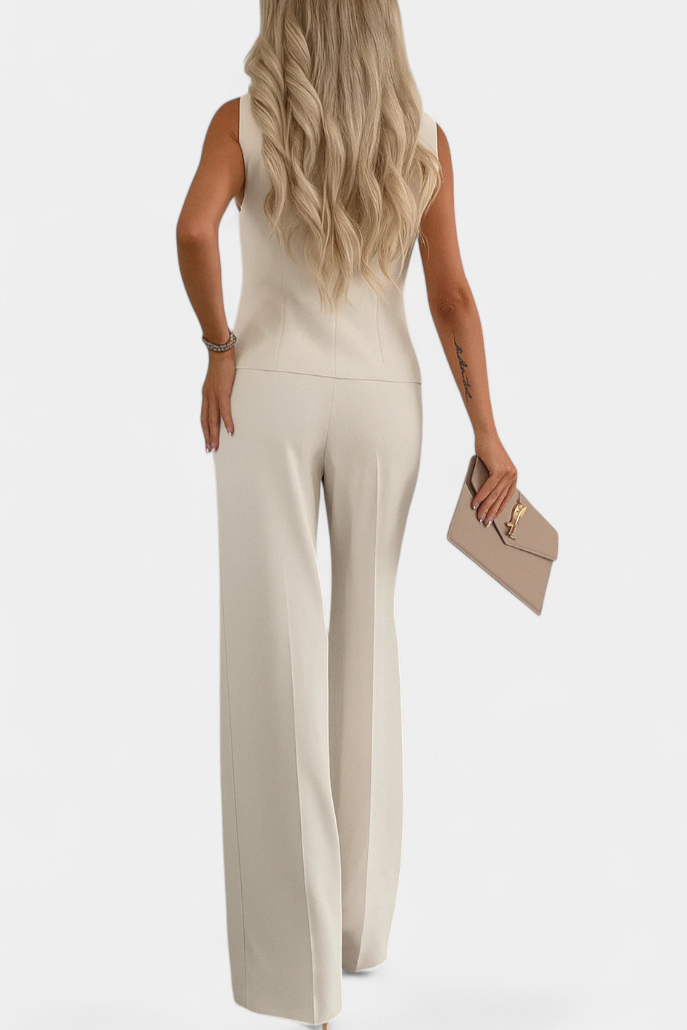 Paloma Ensemble Sans Manches et Pantalon Fluide Élégant