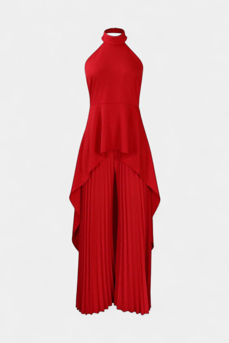 Chrysoula Ensemble Asymétrique Sans Manches avec Pantalon Plissé
