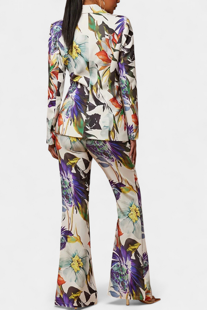 Nicolette Ensemble Tailleur à Imprimé Floral Artistique