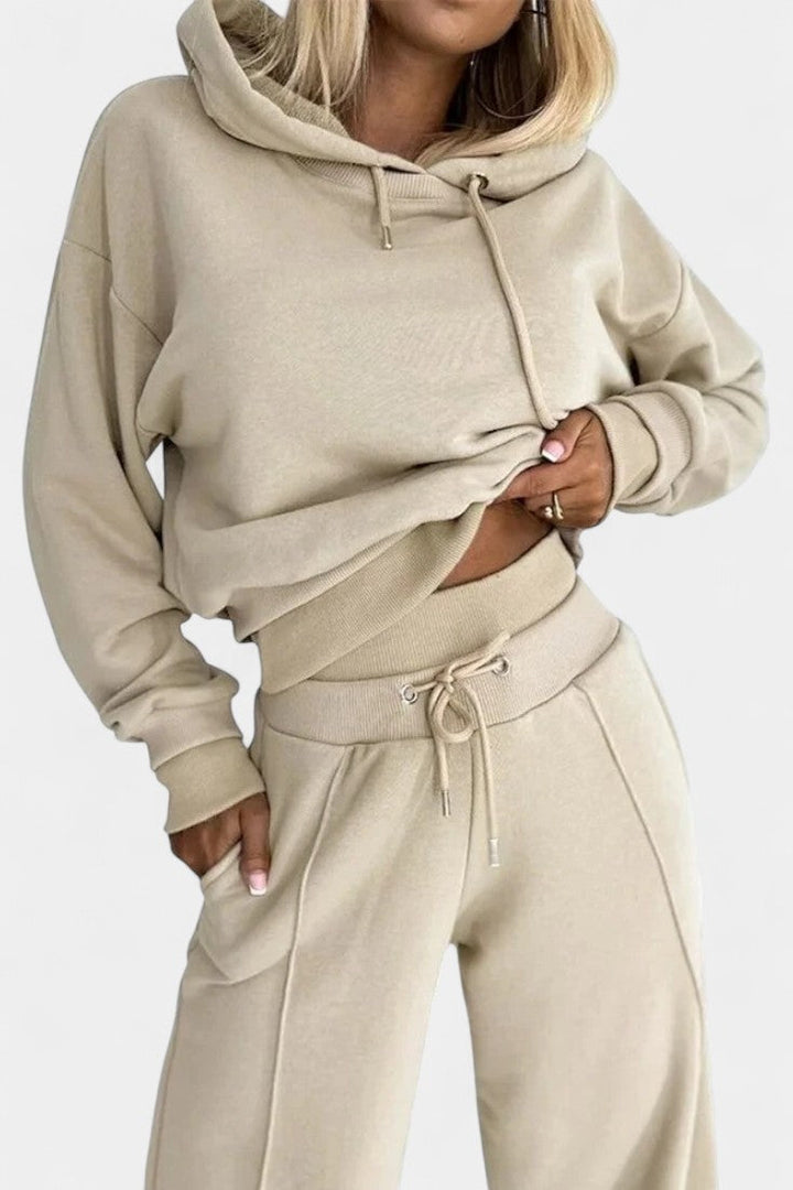 Tiziana Ensemble Deux-Pièces Confort Oversize à Capuche et Pantalon Taille Haute