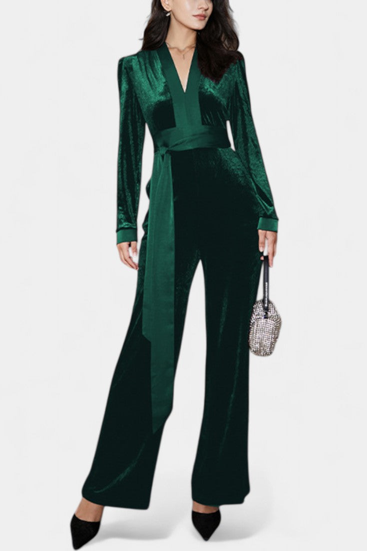 Henrietta Combinaison Élégante à Taille Haute et Jambe Large
