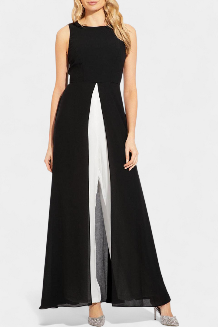 Alicie Ensemble Bicolore Sans Manches à Superposition Longue et Pantalon Ample