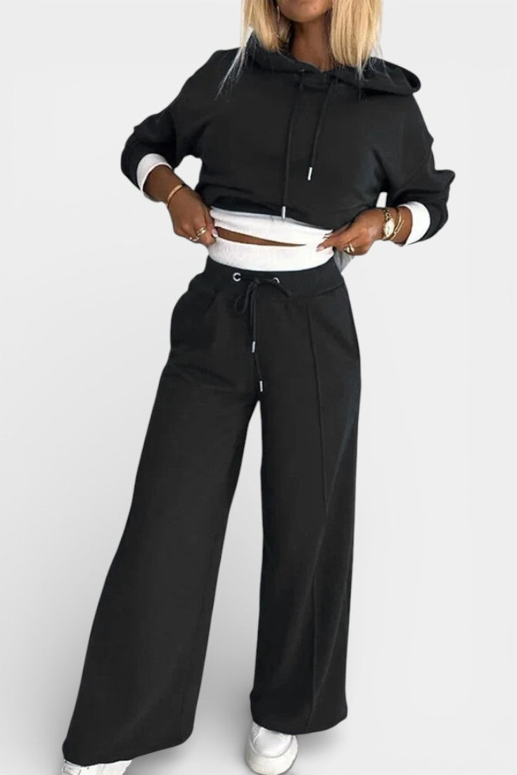 Tiziana Ensemble Deux-Pièces Confort Oversize à Capuche et Pantalon Taille Haute