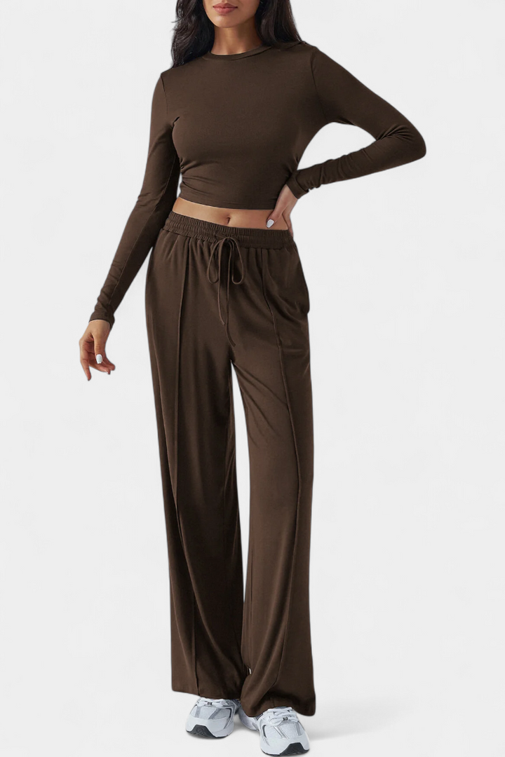 Celaen Ensemble de Yoga en Viscose à Coupe Élastique et Col Rond
