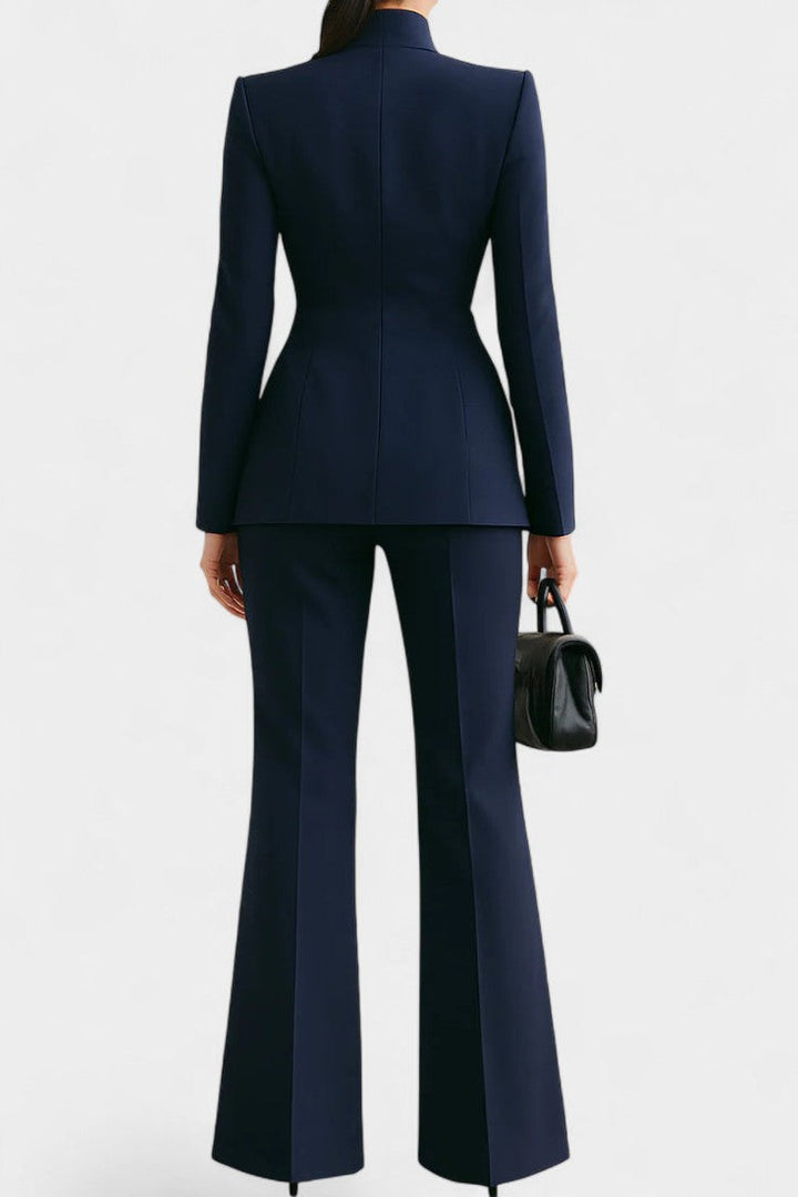 Elisabetta Ensemble Deux Pièces à Col Montant et Pantalon à Jambe Large