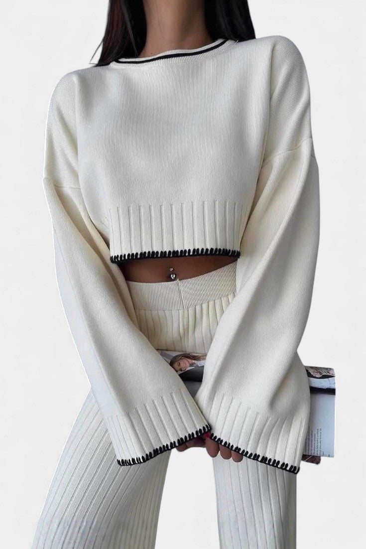 Iléna Ensemble Tricoté Minimaliste Deux Pièces