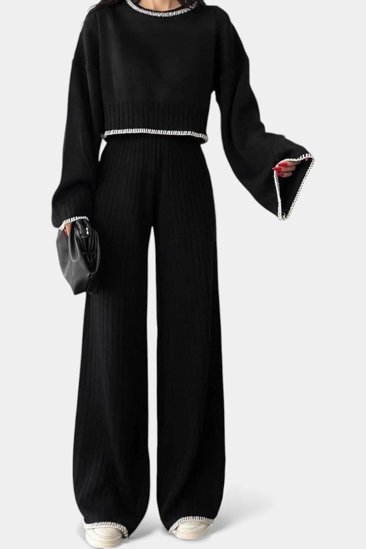 Iléna Ensemble Tricoté Minimaliste Deux Pièces