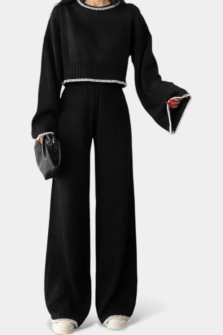 Iléna Ensemble Tricoté Minimaliste Deux Pièces