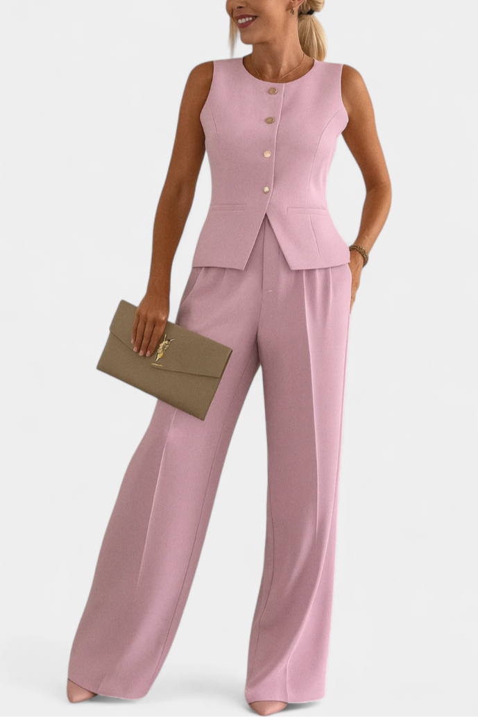 Paloma Ensemble Sans Manches et Pantalon Fluide Élégant