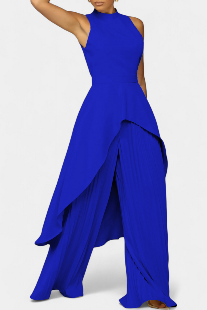 Chrysoula Ensemble Asymétrique Sans Manches avec Pantalon Plissé