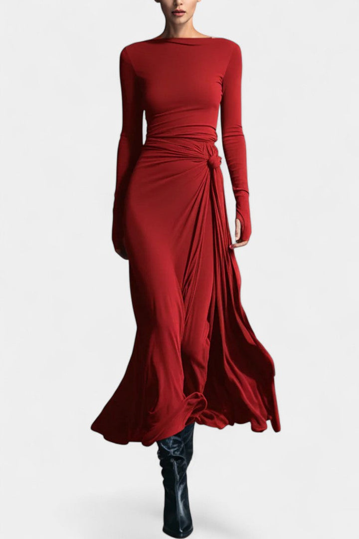 Armelle Robe Longue Portefeuille Nouée