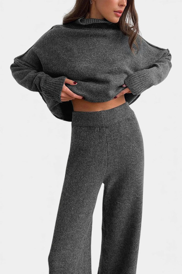 Xylia Ensemble Tricoté Col Roulé & Pantalon Ample