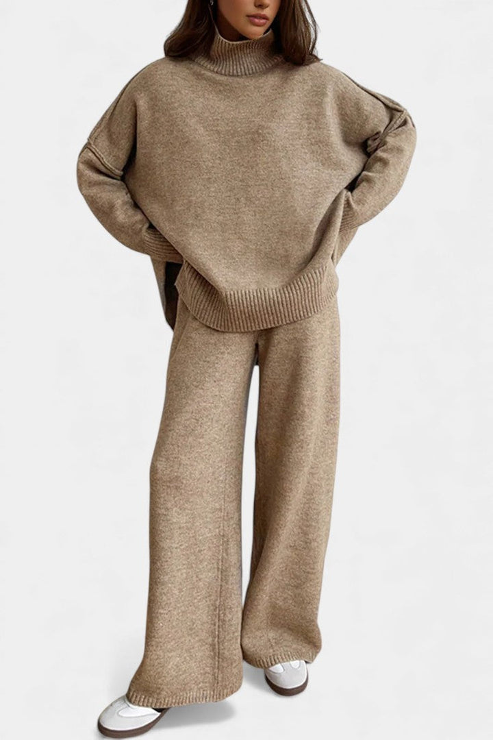 Xylia Ensemble Tricoté Col Roulé & Pantalon Ample