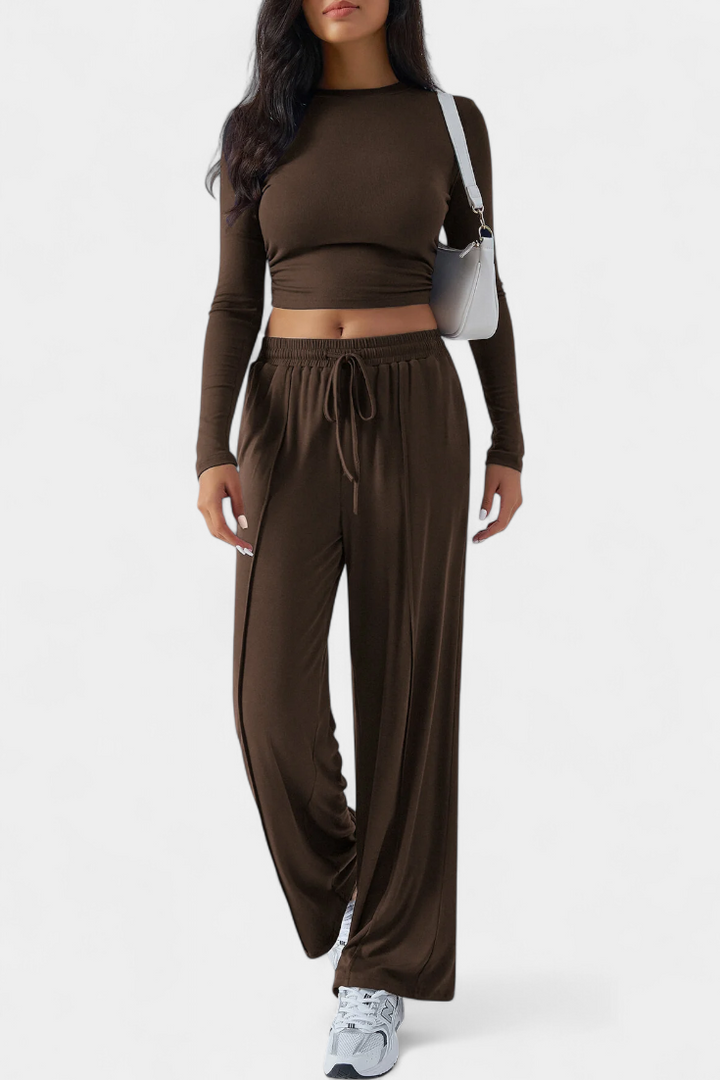Celaen Ensemble de Yoga en Viscose à Coupe Élastique et Col Rond