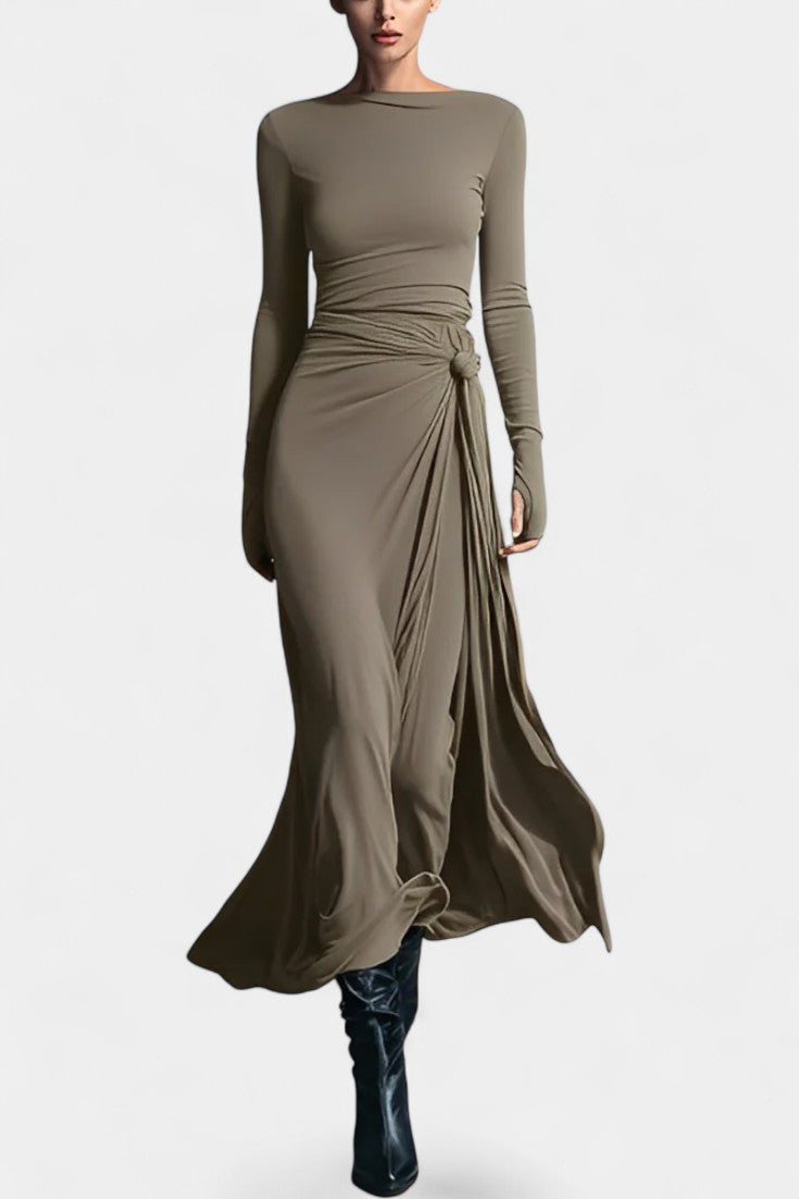 Armelle Robe Longue Portefeuille Nouée